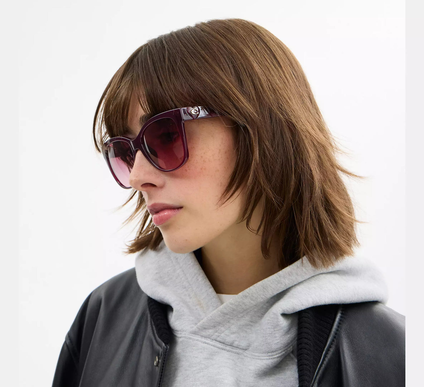 Lentes Coach Mujer Gafas de Sol Cuadradas Signature Heart Oversize