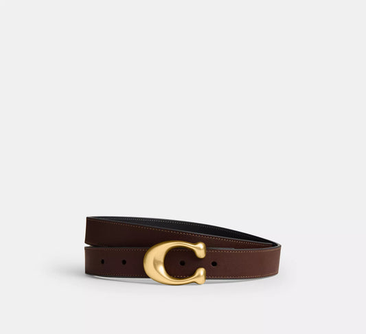 Cinturon Coach Mujer Sculpted C Reversible Hebilla 25mm