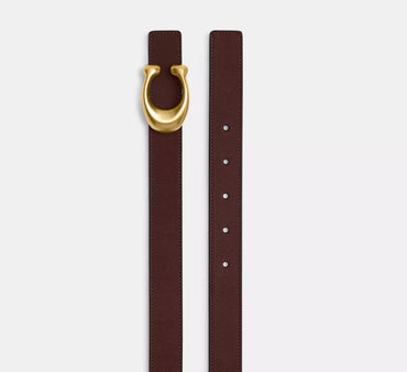 Cinturon Coach Mujer Sculpted C Reversible Hebilla 25mm