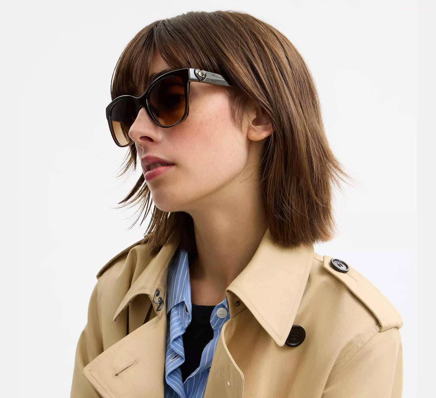 Lentes Coach Mujer Gafas de Sol Cuadradas Signature Heart Oversize