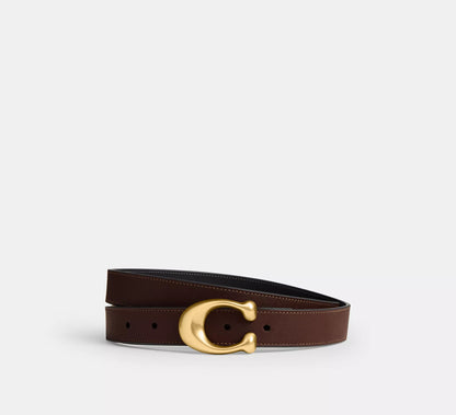 Cinturon Coach Mujer Sculpted C Reversible Hebilla 25mm