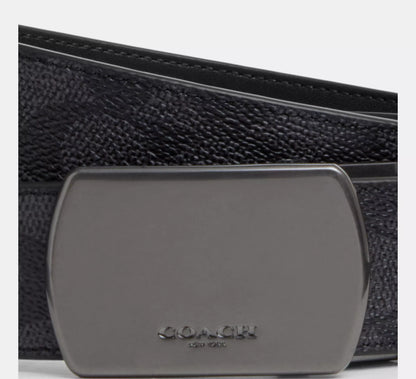 Cinto Coach Hombre Hebilla Reversible Ajustable 38mm Elegante